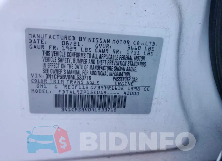 3N1CP5BV0ML533718 Photo# 13