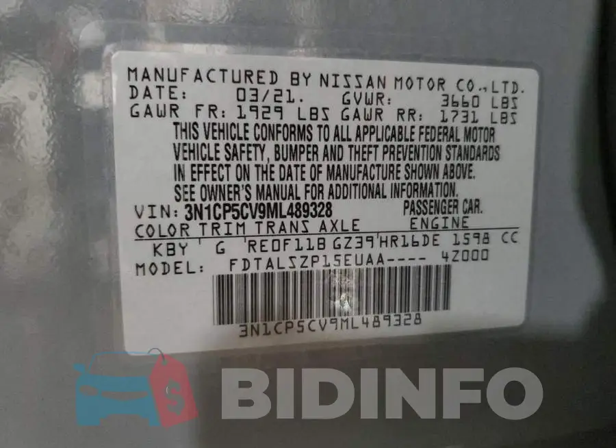 3N1CP5CV9ML489328 Photo# 13