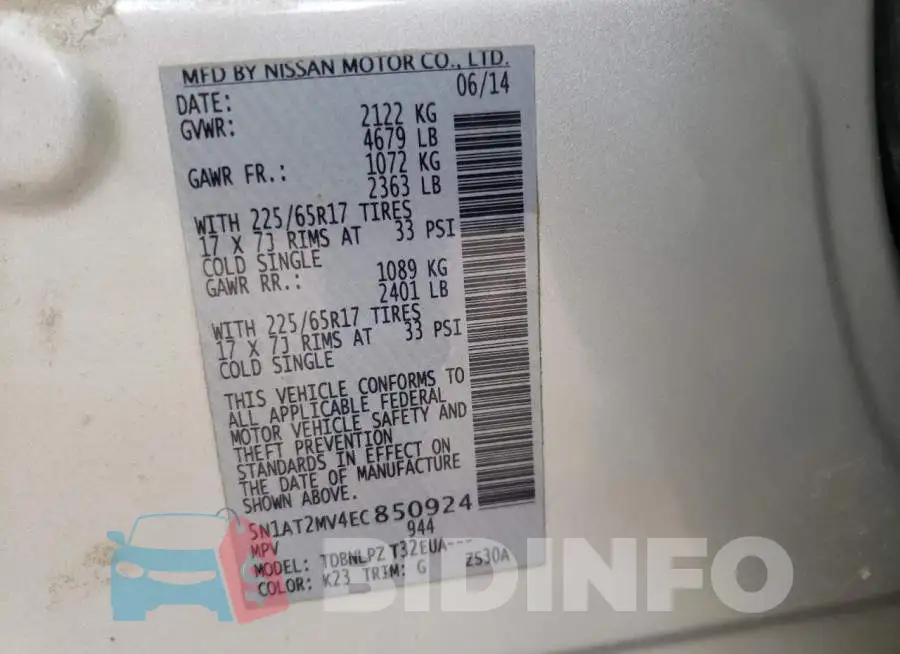 5N1AT2MV4EC850924 Photo# 10