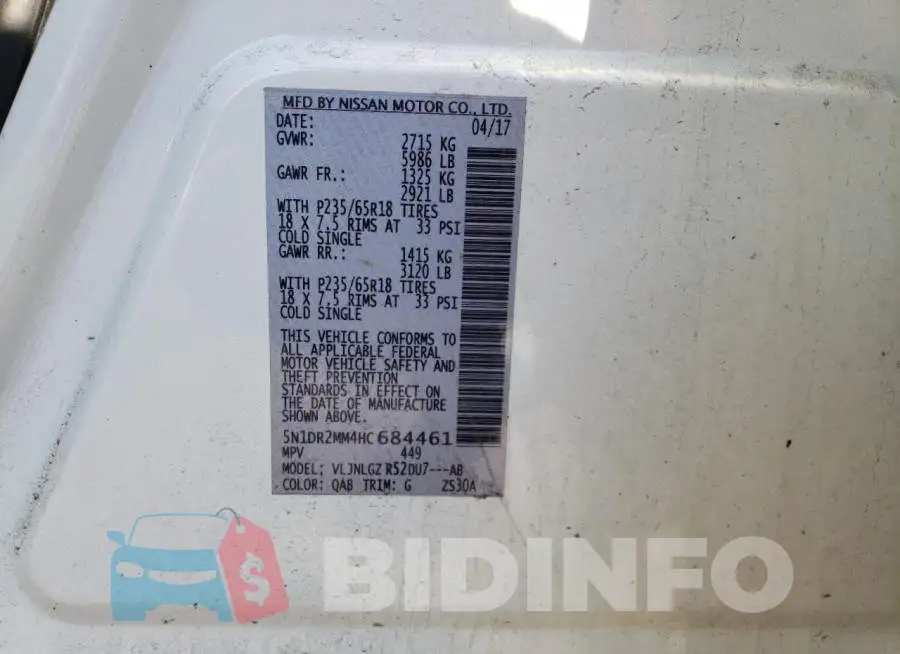 5N1DR2MM4HC684461 Photo# 13