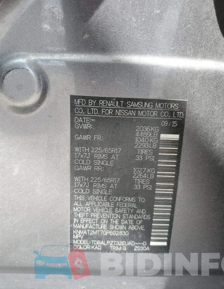 KNMAT2MT7GP602830 Photo# 10
