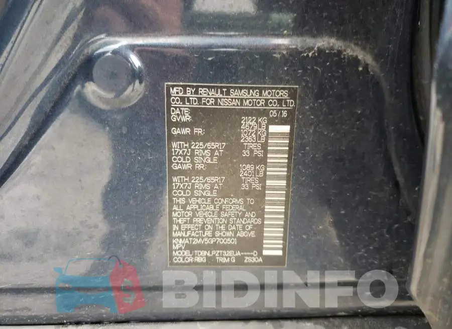 KNMAT2MV5GP700501 Photo# 10