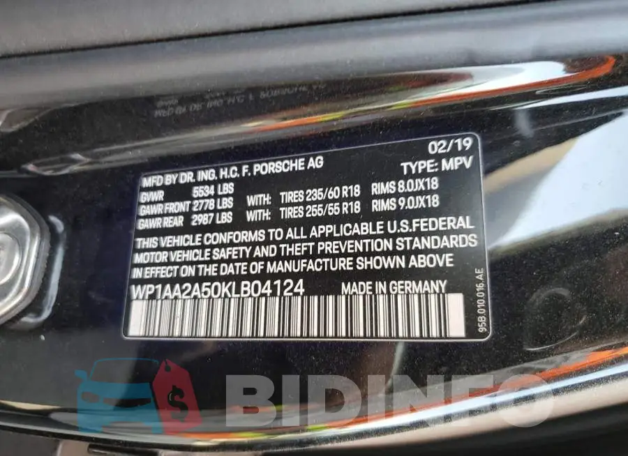 WP1AA2A50KLB04124 Photo# 10