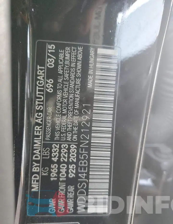 WDDSJ4EB5FN212921 Photo# 12