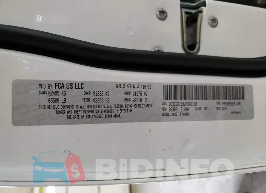 2C3CDXL93GH346168 Photo# 12