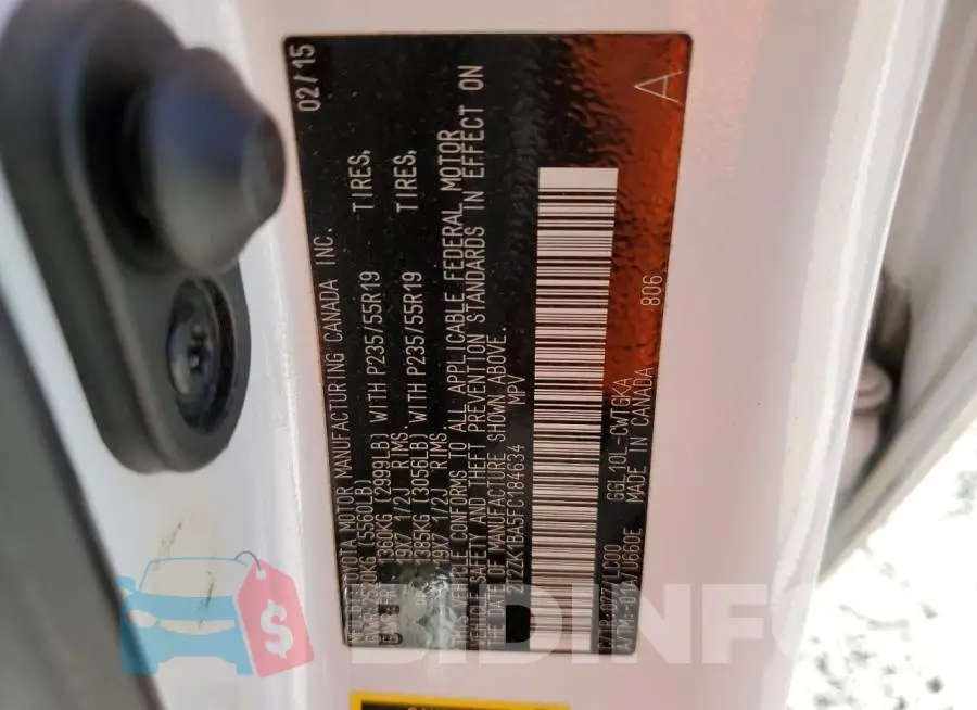 2T2ZK1BA5FC184634 Photo# 10