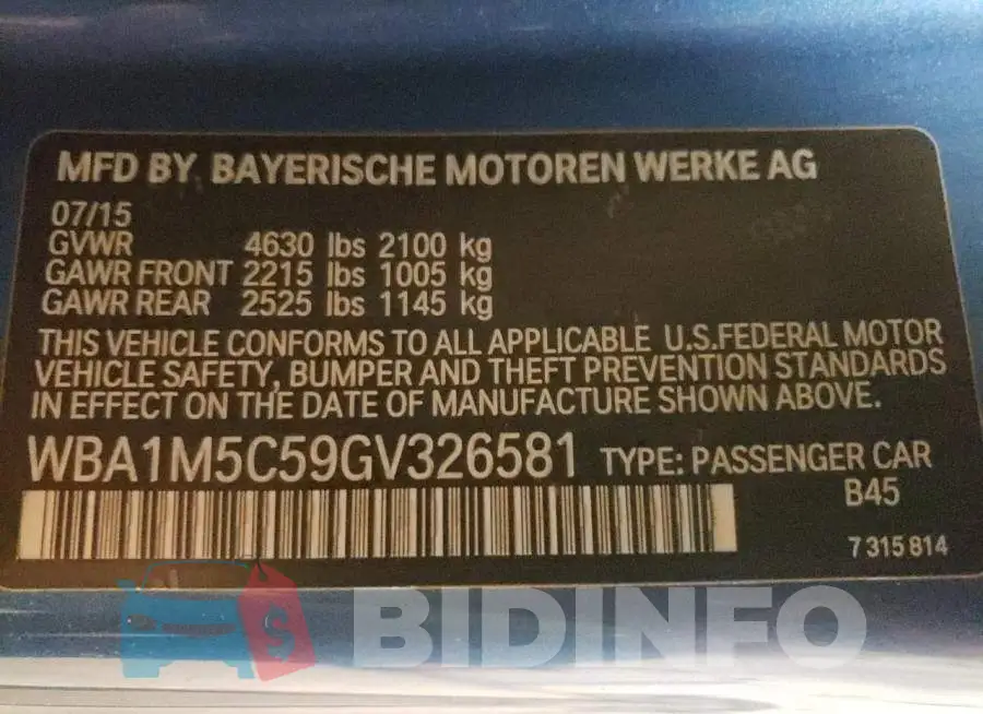WBA1M5C59GV326581 Photo# 10