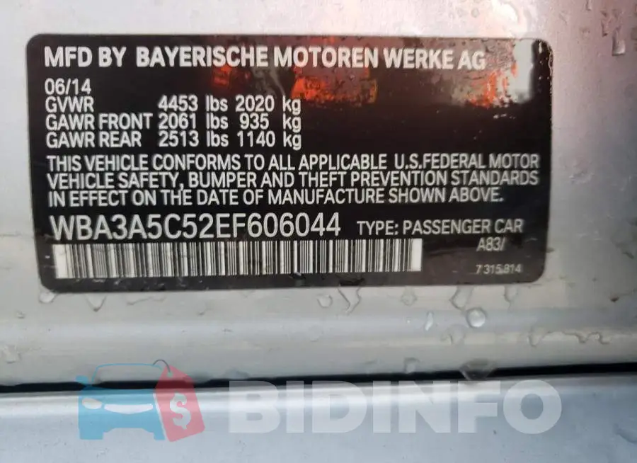 WBA3A5C52EF606044 Photo# 13