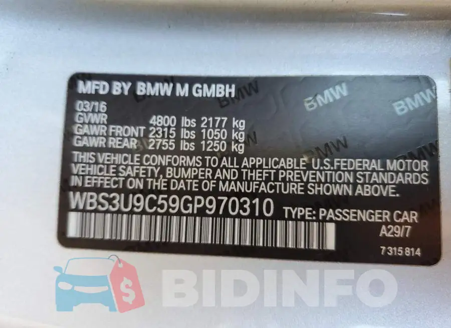 WBS3U9C59GP970310 Photo# 10