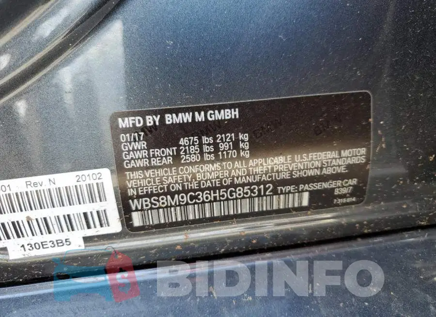 WBS8M9C36H5G85312 Photo# 10