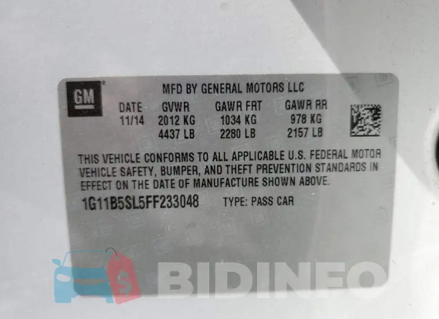1G11B5SL5FF233048 Photo# 10