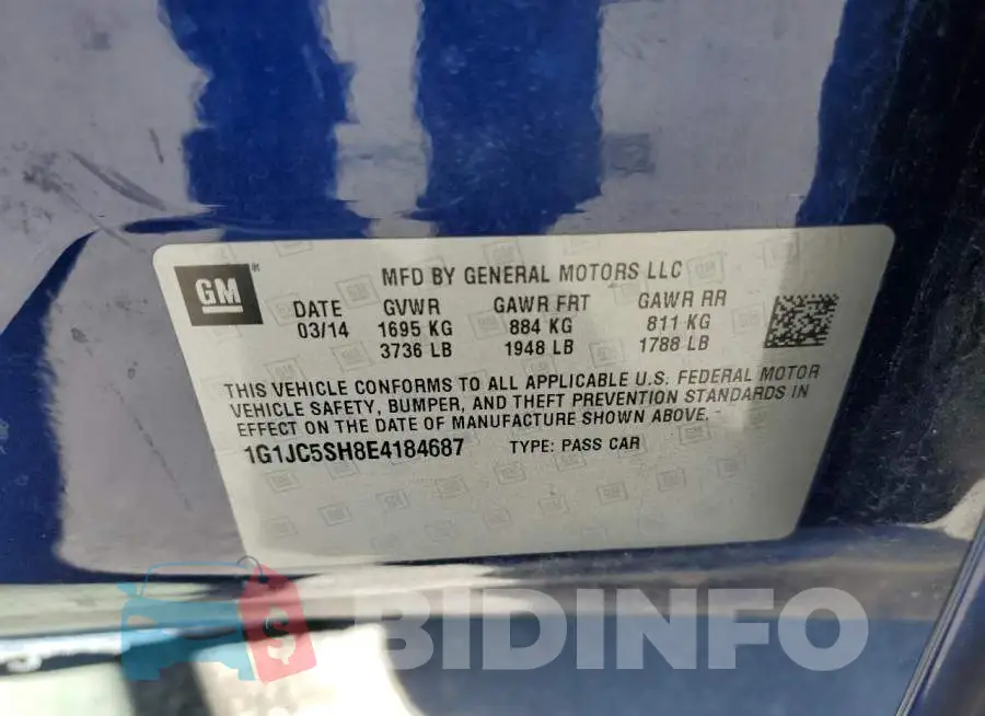 1G1JC5SH8E4184687 Photo# 10