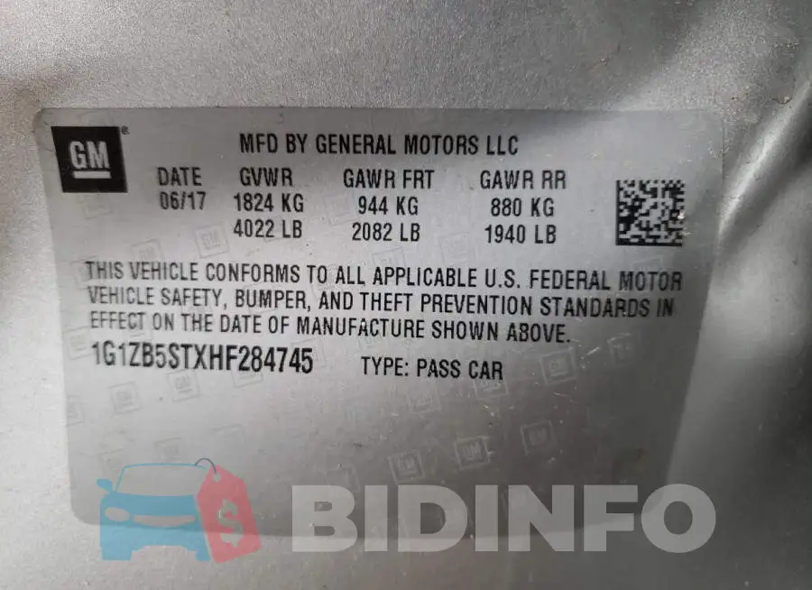 1G1ZB5STXHF284745 Photo# 10