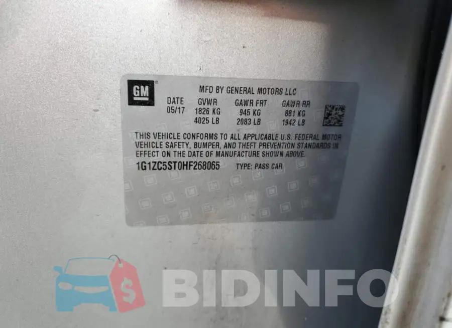 1G1ZC5ST0HF268065 Photo# 10