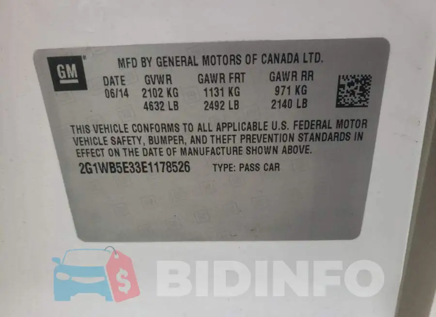 2G1WB5E33E1178526 Photo# 10