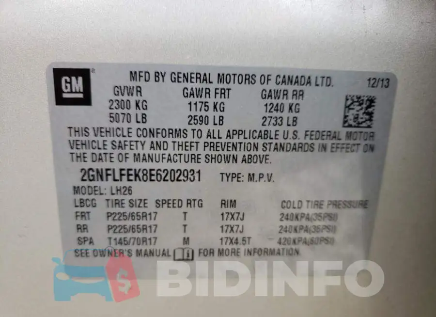 2GNFLFEK8E6202931 Photo# 14