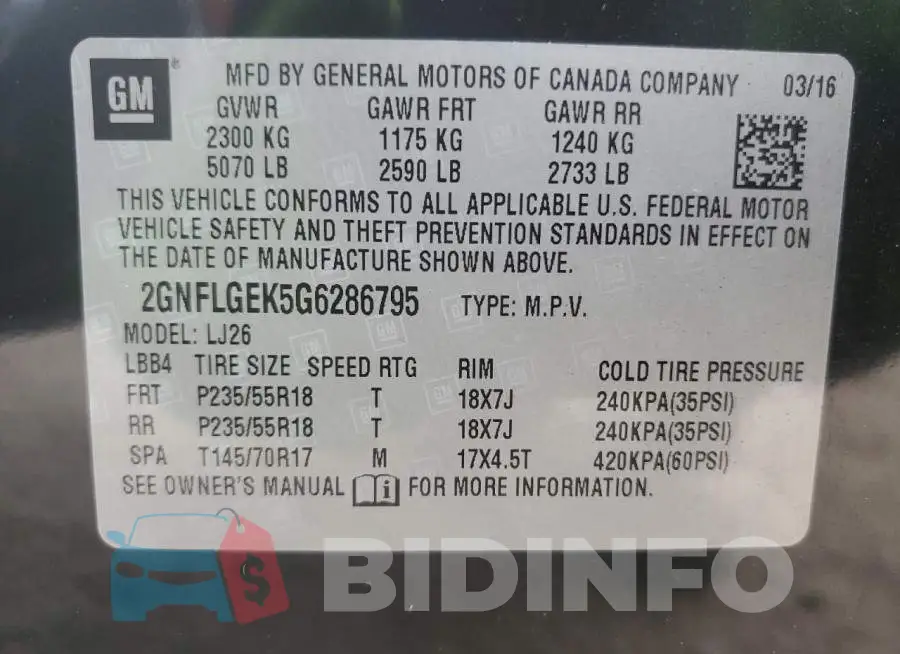 2GNFLGEK5G6286795 Photo# 10
