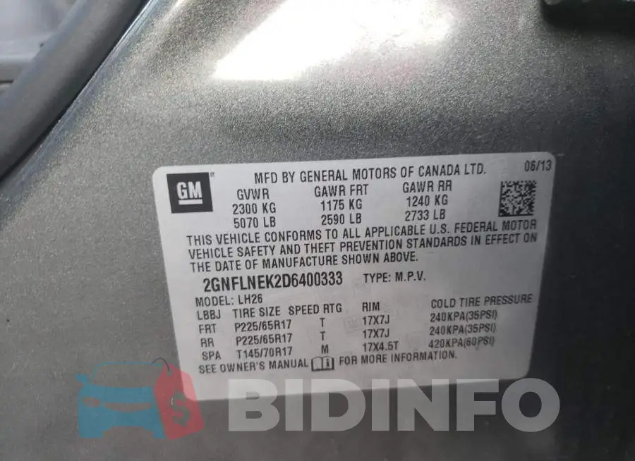 2GNFLNEK2D6400333 Photo# 10