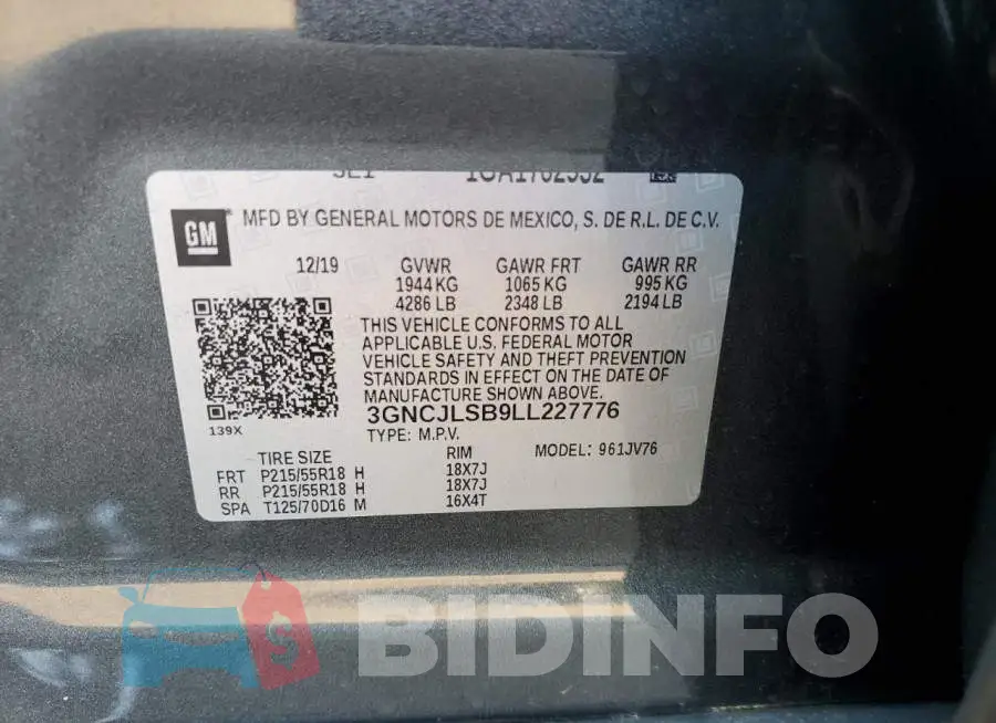 3GNCJLSB9LL227776 Photo# 10