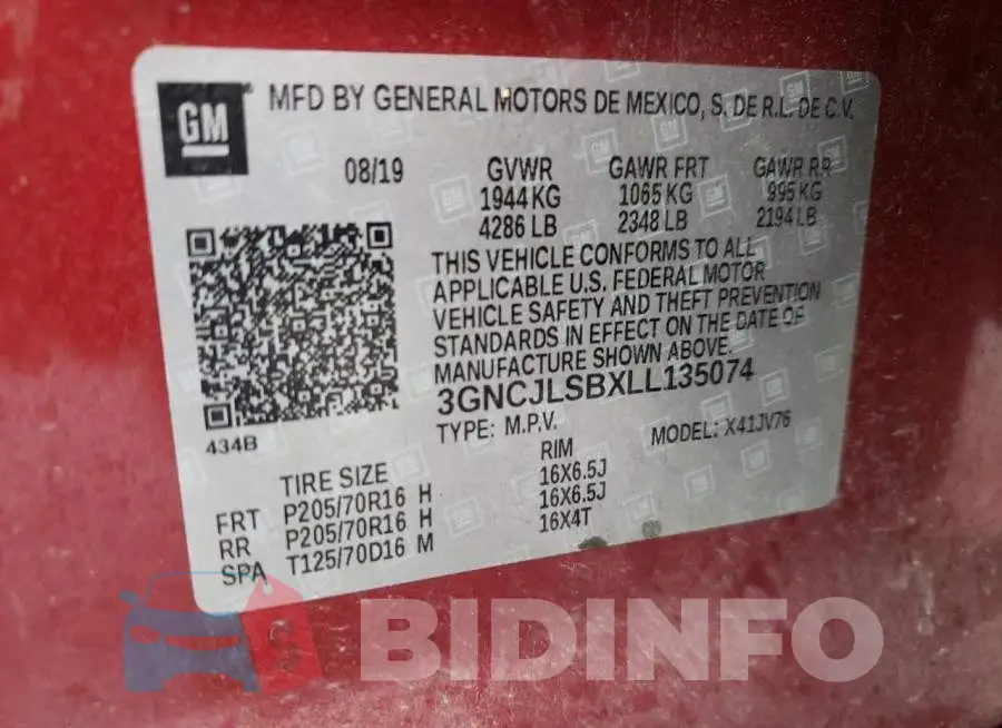 3GNCJLSBXLL135074 Photo# 10