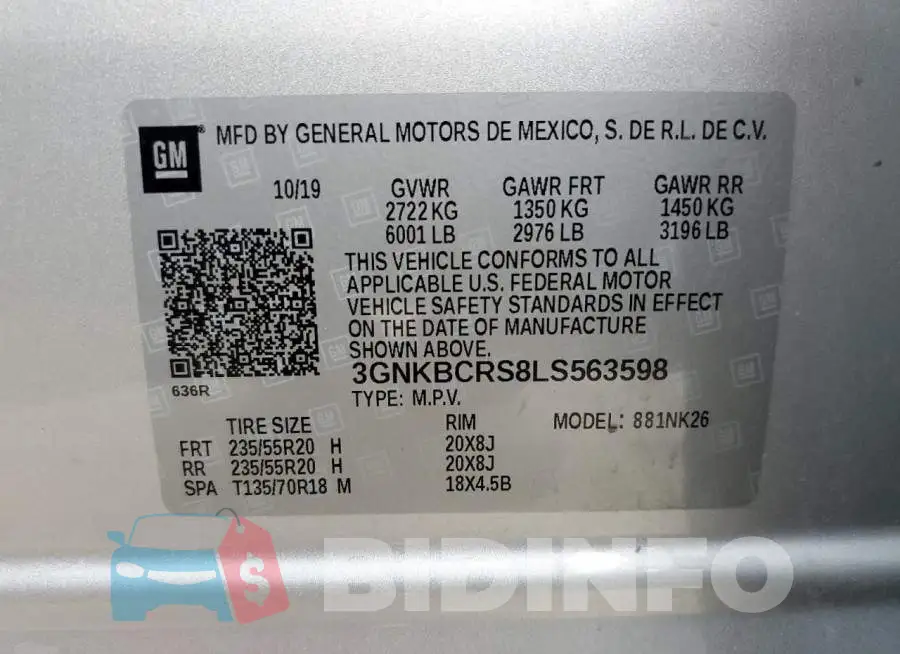 3GNKBCRS8LS563598 Photo# 13