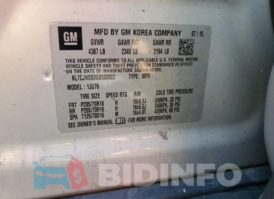 KL7CJNSB0GB505022 Photo# 10