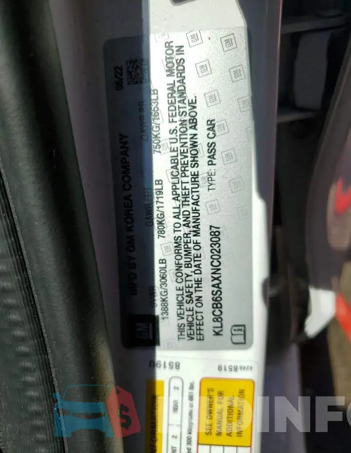 KL8CB6SAXNC023087 Photo# 10