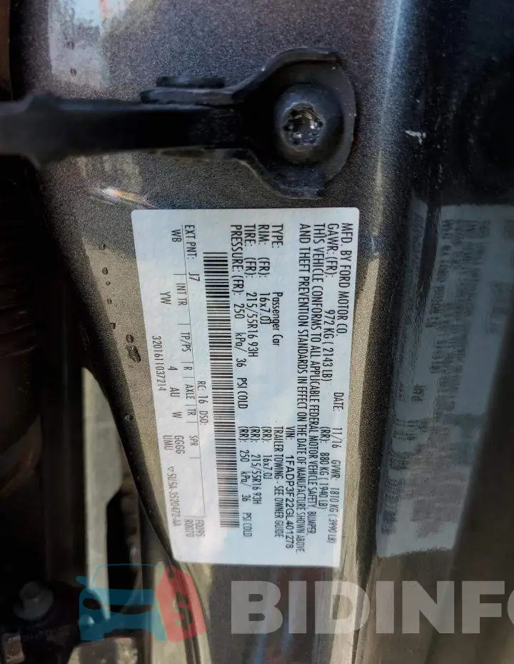 1FADP3F22GL401278 Photo# 12