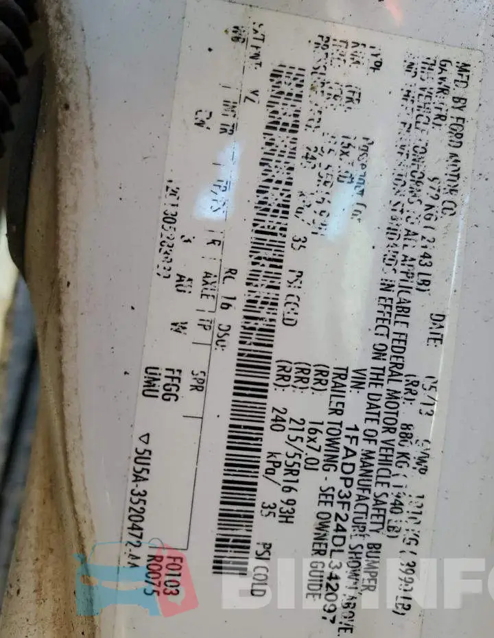 1FADP3F24DL342097 Photo# 10