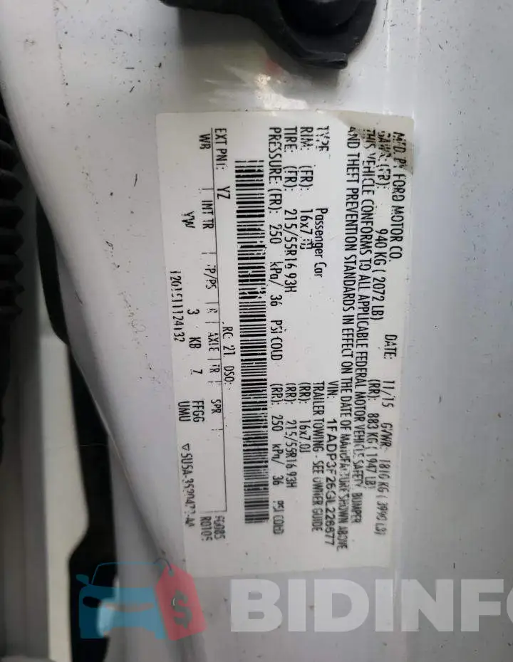 1FADP3F26GL226677 Photo# 10