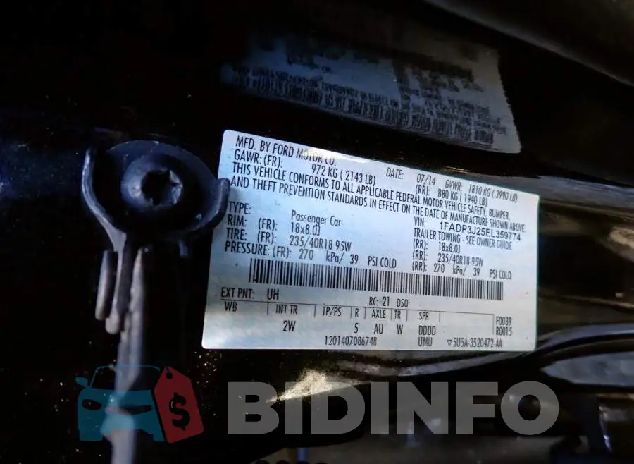 1FADP3J25EL359774 Photo# 10