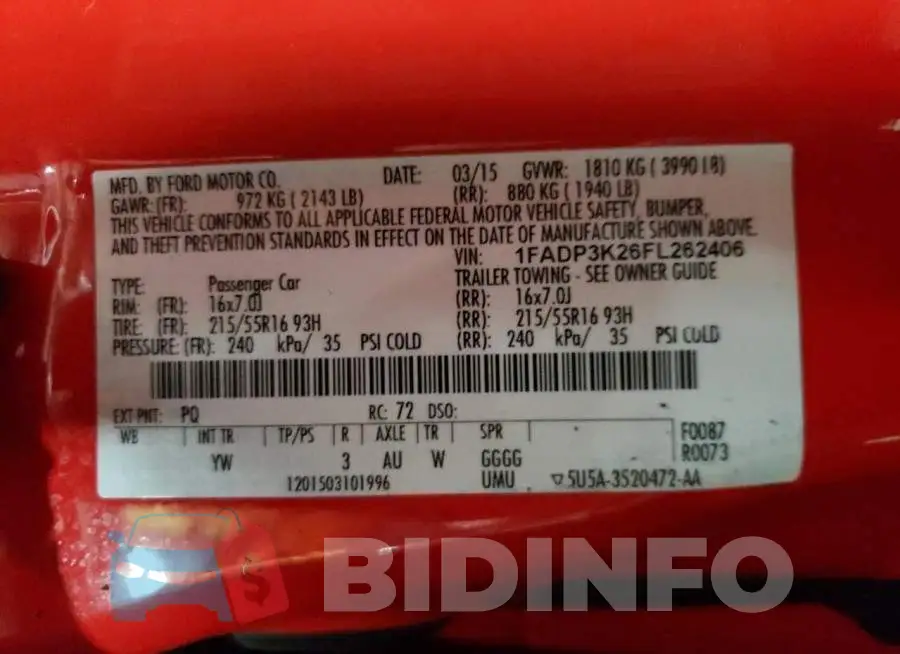1FADP3K26FL262406 Photo# 12