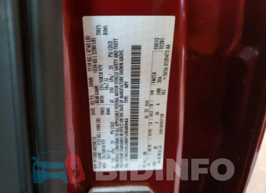 1FMCU0J96FUB48942 Photo# 10