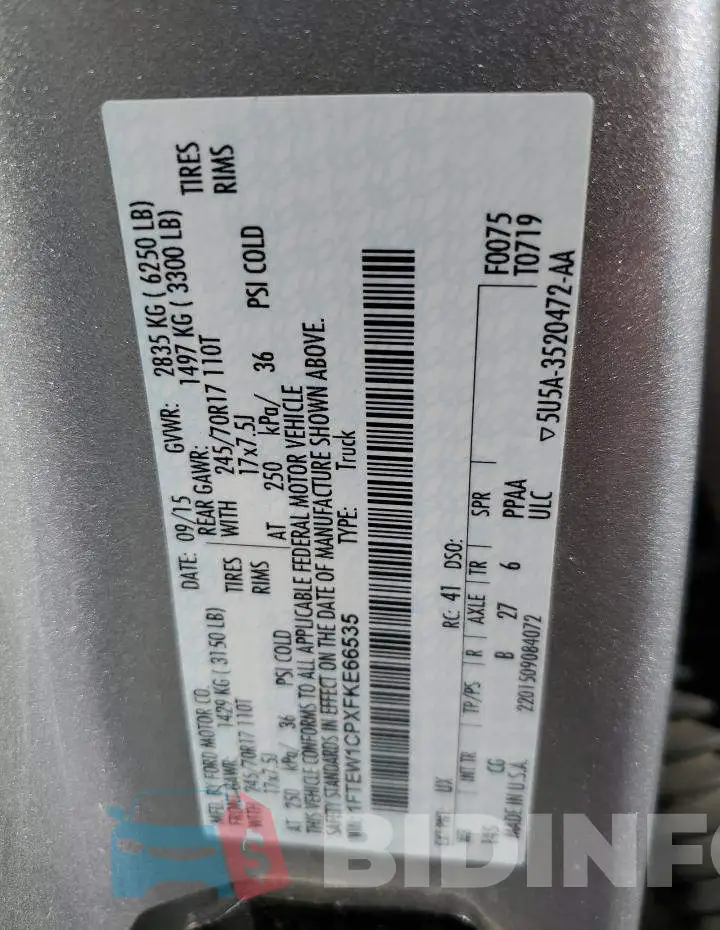 1FTEW1CPXFKE66535 Photo# 13