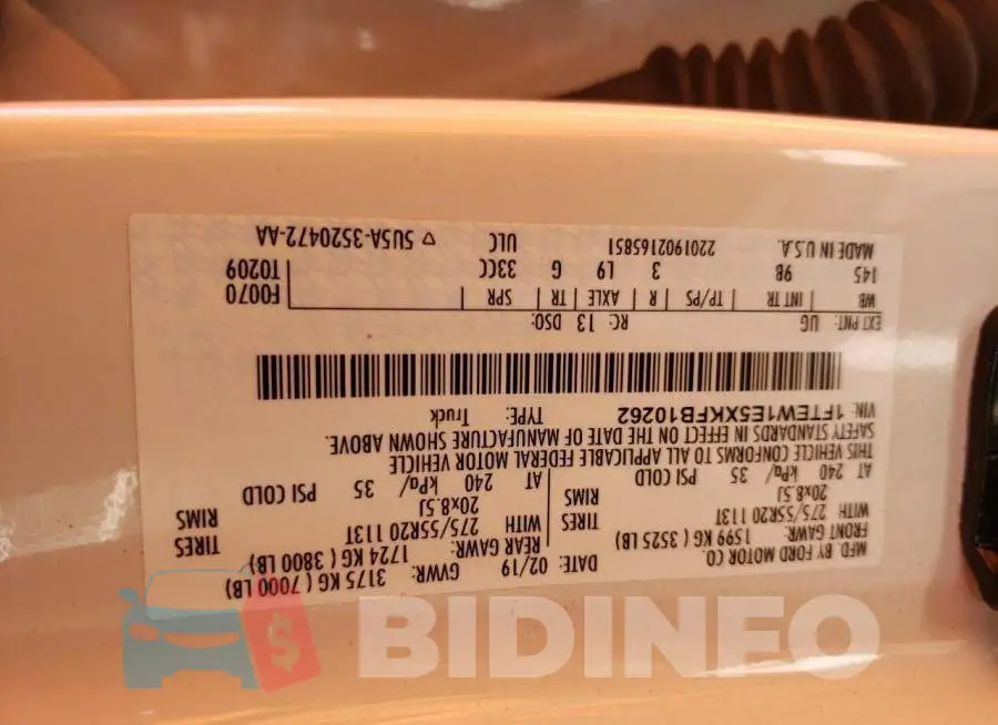 1FTEW1E5XKFB10262 Photo# 12