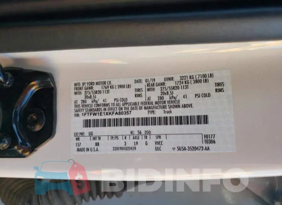1FTFW1E1XKFA80357 Photo# 10