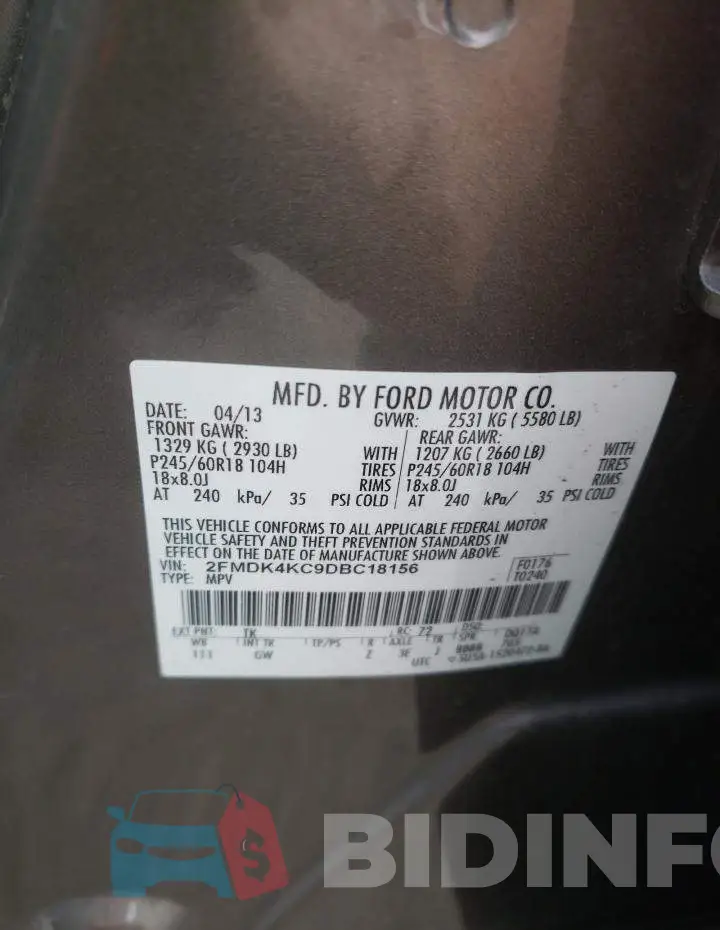2FMDK4KC9DBC18156 Photo# 10