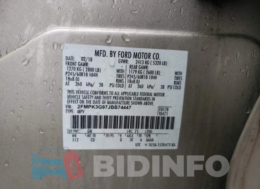 2FMPK3G97JBB74447 Photo# 10