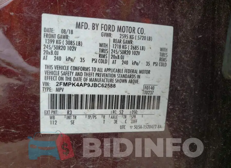 2FMPK4AP9JBC62588 Photo# 10