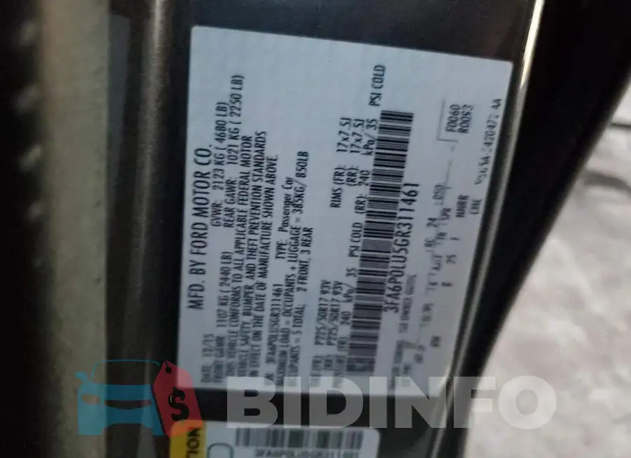 3FA6P0LU5GR311461 Photo# 12