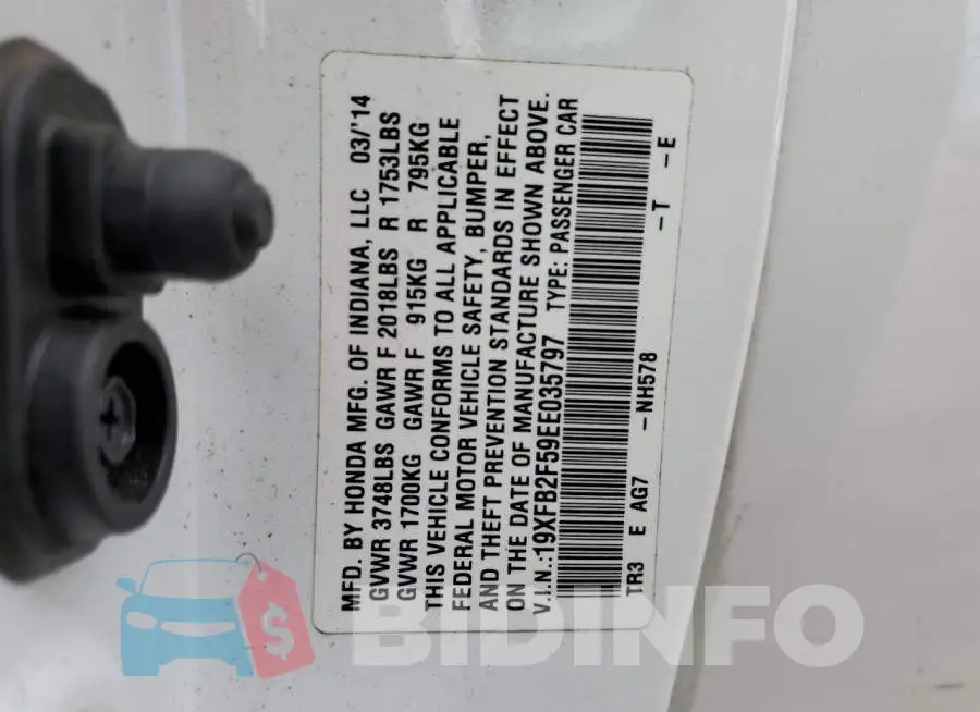 19XFB2F59EE035797 Photo# 10