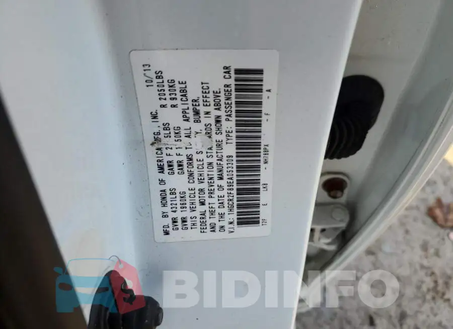 1HGCR2F89EA053309 Photo# 13