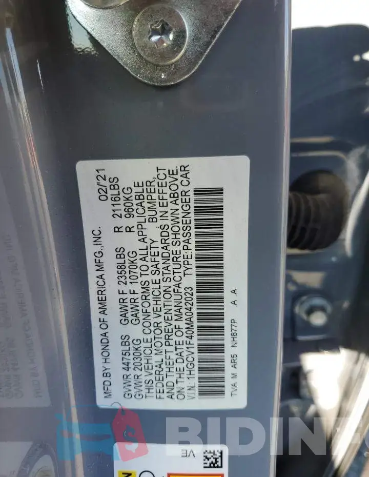 1HGCV1F40MA042023 Photo# 10