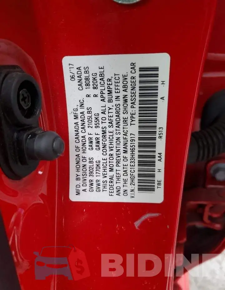 2HGFC1E33HH651917 Photo# 12