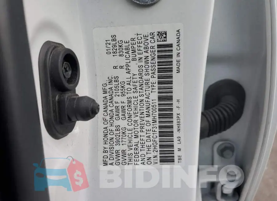 2HGFC1F31MH700511 Photo# 12