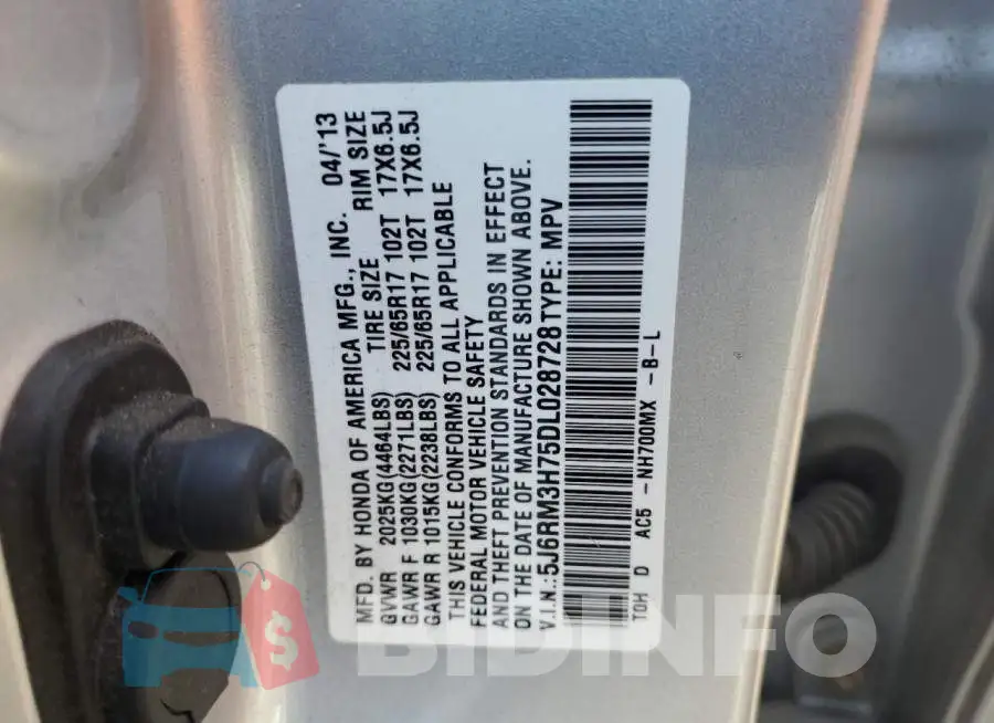 5J6RM3H75DL028728 Photo# 10