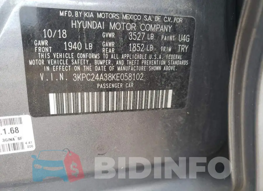 3KPC24A38KE058102 Photo# 10