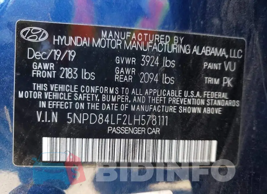 5NPD84LF2LH578111 Photo# 10