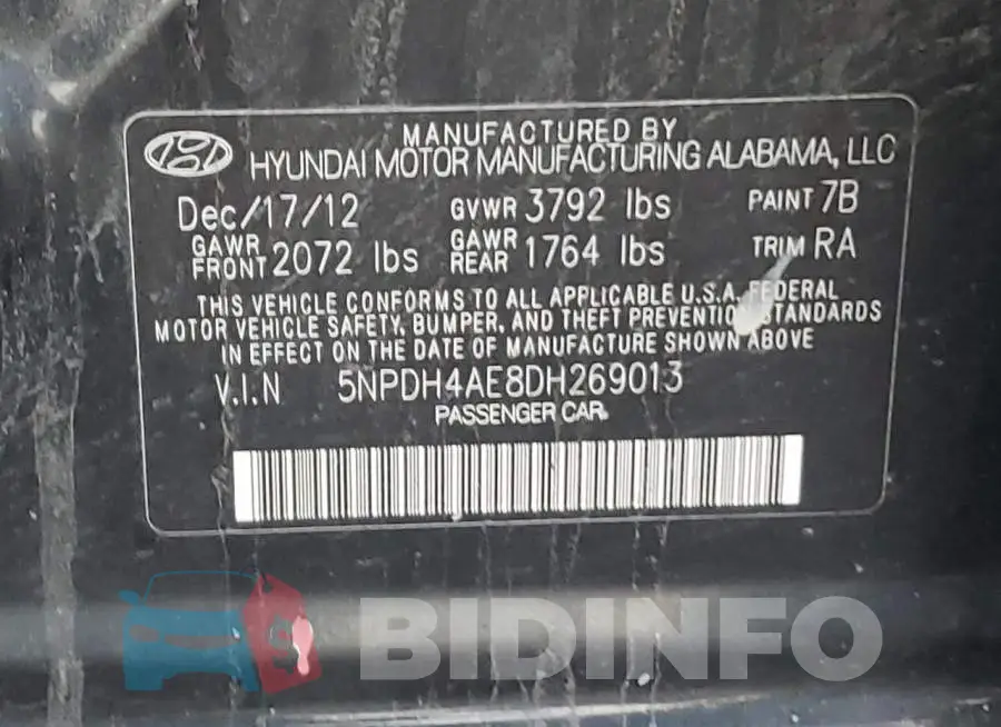 5NPDH4AE8DH269013 Photo# 12
