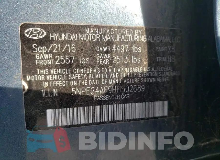 5NPE24AF9HH502689 Photo# 10